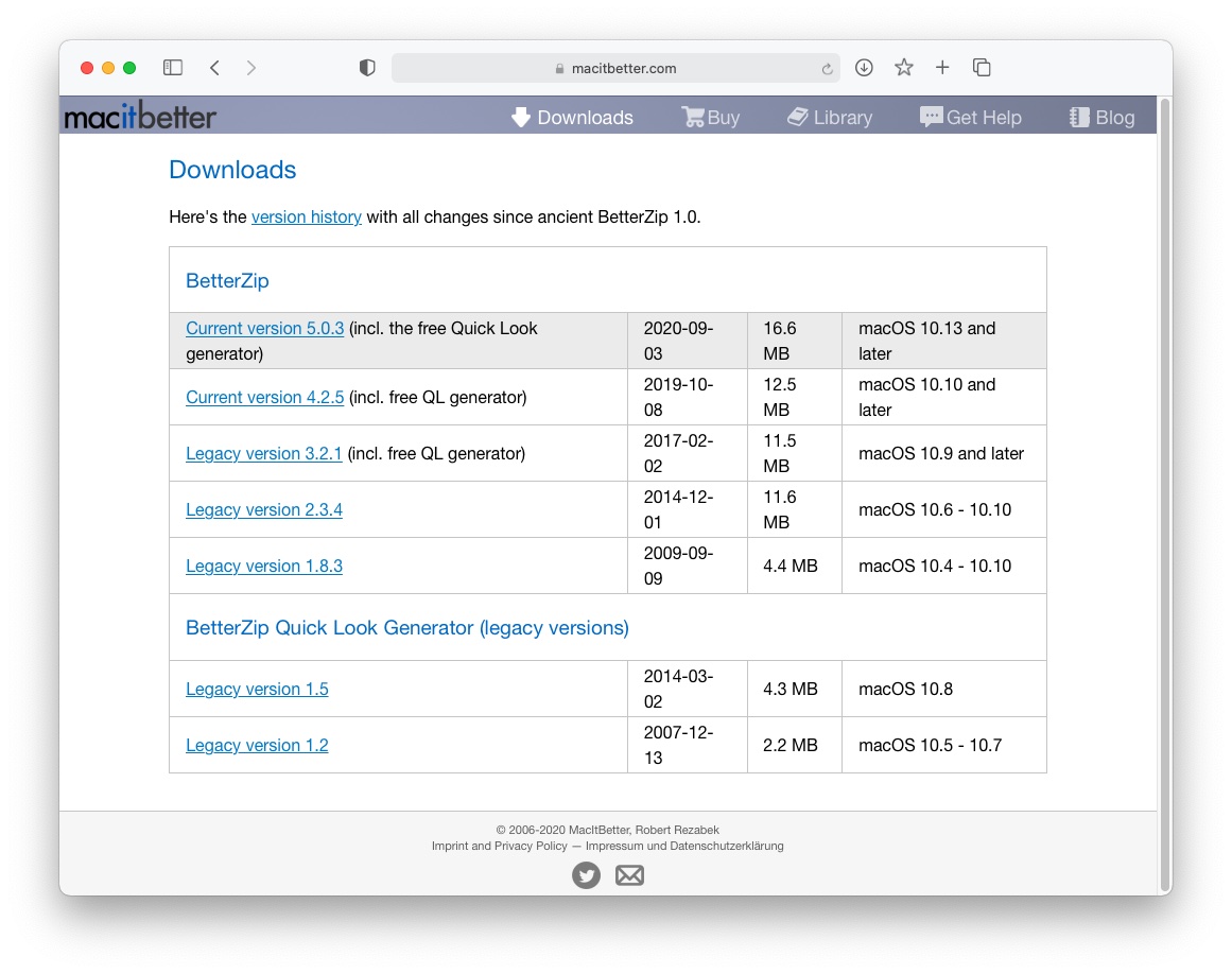 betterzip set as default