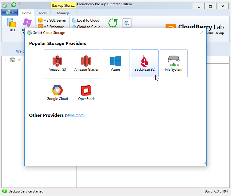 10 meg increments for cloudberry backup