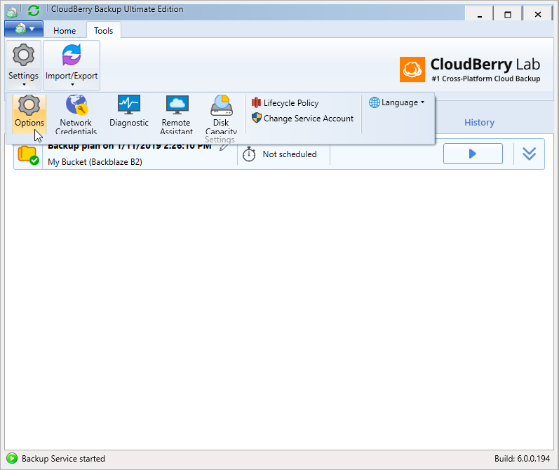 where are cloudberry backup configurations stored