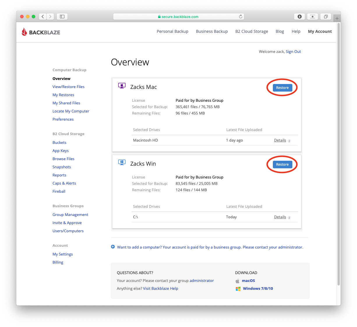 Backblaze cloud storage