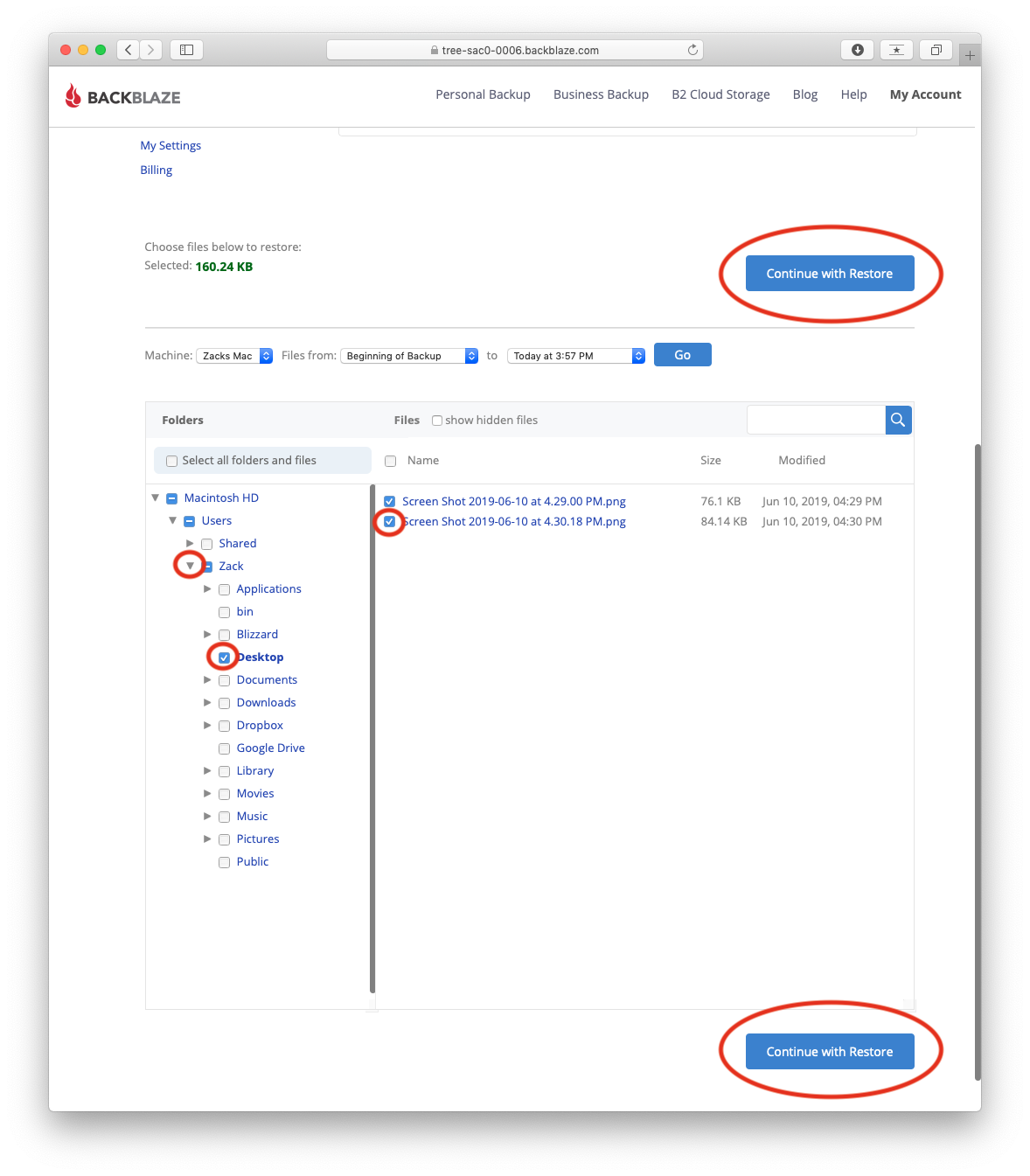 backblaze restore limit