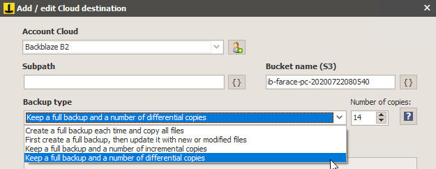 iperius backup with zip compression