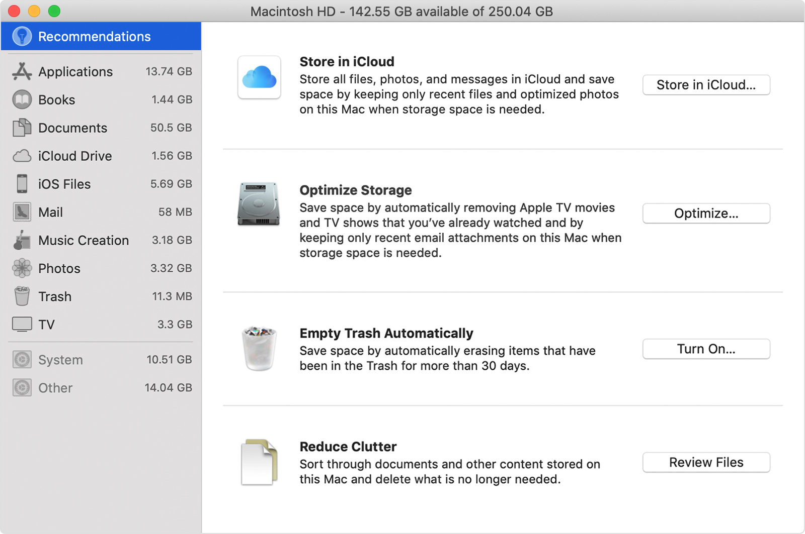 mac storage info backups